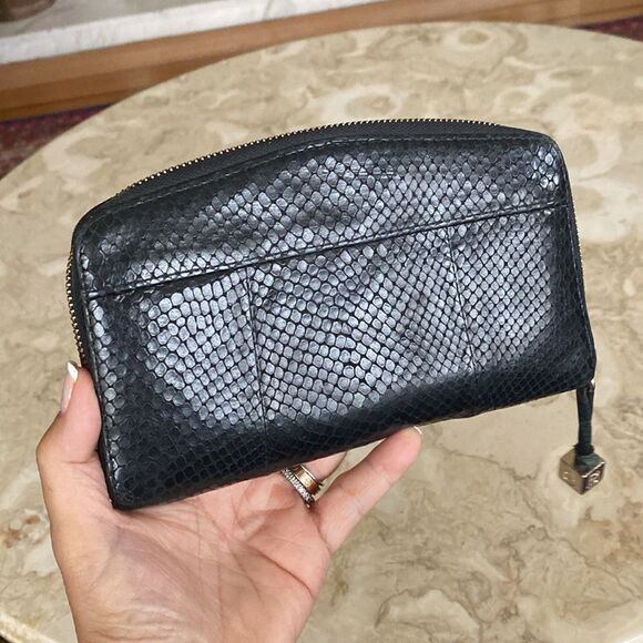 See By Chloe Python Leather Large Zippered Clutch Wallet - Picture 3 of 17